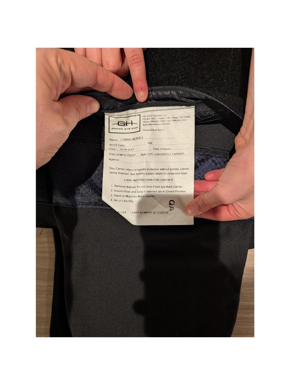 GH Low Profile Concealable Vest Carrier - Lightweight Body Armor Outer Shell - Picture 3 of 3
